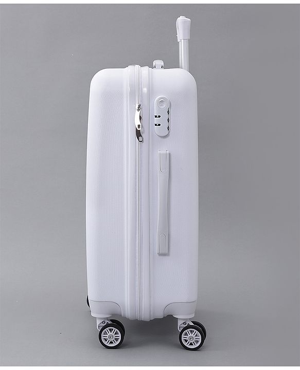 Pine Kids Trolley Luggage Bags White - 22 inch| Shock Resistant| Telescopic Handle| Water Resistant| Easy Zipper Closure| Durable Wheels