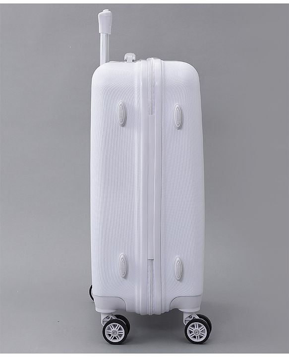 Pine Kids Trolley Luggage Bags White - 22 inch| Shock Resistant| Telescopic Handle| Water Resistant| Easy Zipper Closure| Durable Wheels