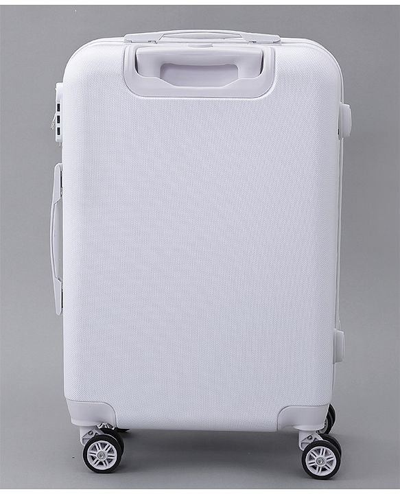 Pine Kids Trolley Luggage Bags White - 22 inch| Shock Resistant| Telescopic Handle| Water Resistant| Easy Zipper Closure| Durable Wheels