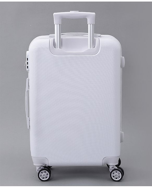 Pine Kids Trolley Luggage Bags White - 22 inch| Shock Resistant| Telescopic Handle| Water Resistant| Easy Zipper Closure| Durable Wheels