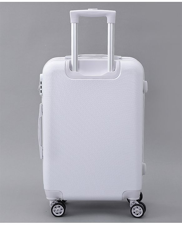 Pine Kids Trolley Luggage Bags White - 22 inch| Shock Resistant| Telescopic Handle| Water Resistant| Easy Zipper Closure| Durable Wheels