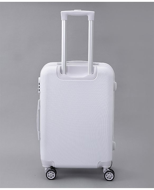 Pine Kids Trolley Luggage Bags White - 22.8 inch| Shock Resistant| Telescopic Handle| Water Resistant| Easy Zipper Closure| Durable Wheels