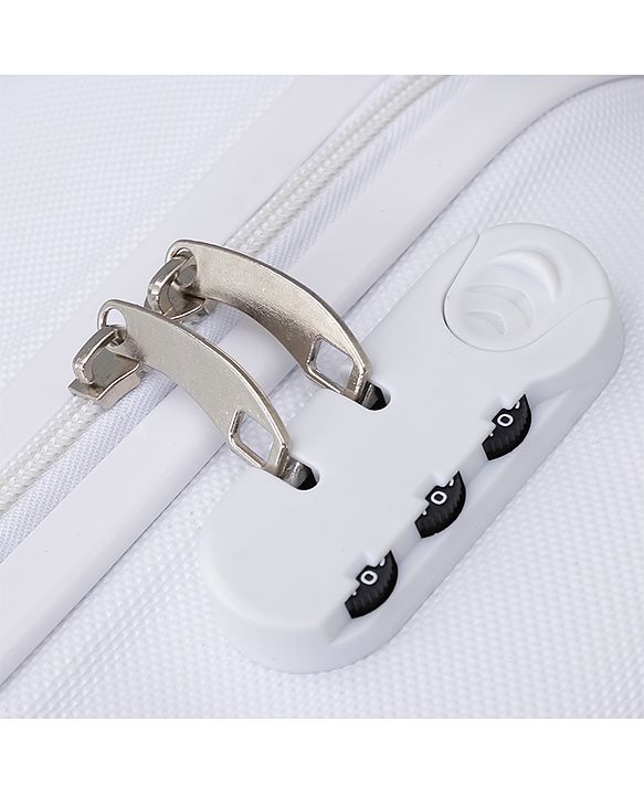 Pine Kids Trolley Luggage Bags White - 22.8 inch| Shock Resistant| Telescopic Handle| Water Resistant| Easy Zipper Closure| Durable Wheels