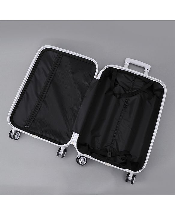 Pine Kids Trolley Luggage Bags White - 22.8 inch| Shock Resistant| Telescopic Handle| Water Resistant| Easy Zipper Closure| Durable Wheels