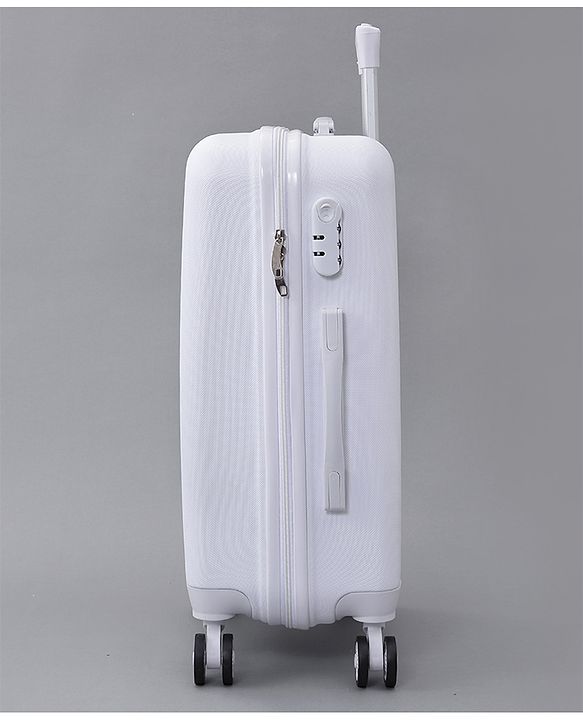Pine Kids Trolley Luggage Bags White - 22.8 inch| Shock Resistant| Telescopic Handle| Water Resistant| Easy Zipper Closure| Durable Wheels