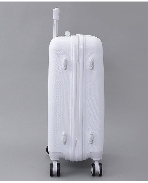 Pine Kids Trolley Luggage Bags White - 22.8 inch| Shock Resistant| Telescopic Handle| Water Resistant| Easy Zipper Closure| Durable Wheels