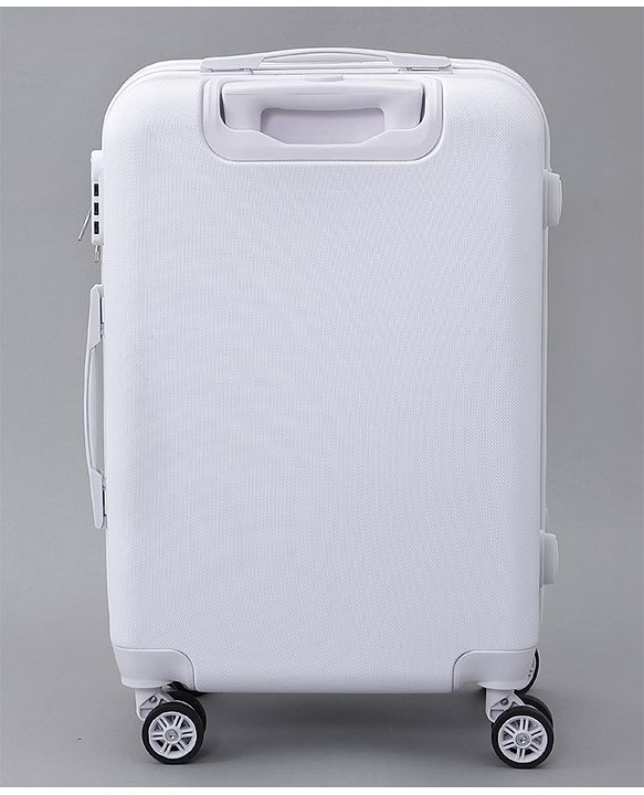 Pine Kids Trolley Luggage Bags White - 22.8 inch| Shock Resistant| Telescopic Handle| Water Resistant| Easy Zipper Closure| Durable Wheels