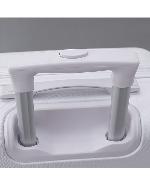 Pine Kids Trolley Luggage Bags White - 22.8 inch| Shock Resistant| Telescopic Handle| Water Resistant| Easy Zipper Closure| Durable Wheels