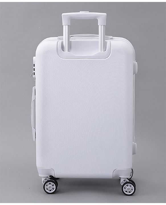 Pine Kids Trolley Luggage Bags White - 22.8 inch| Shock Resistant| Telescopic Handle| Water Resistant| Easy Zipper Closure| Durable Wheels