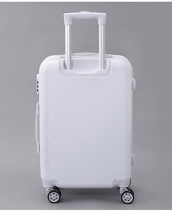 Pine Kids Trolley Luggage Bags White - 22.8 inch| Shock Resistant| Telescopic Handle| Water Resistant| Easy Zipper Closure| Durable Wheels