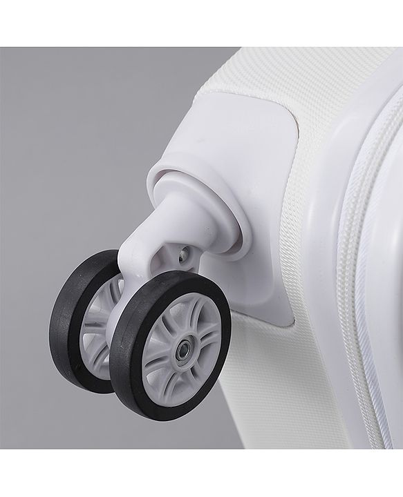 Pine Kids Trolley Luggage Bags White - 22 inch| Shock Resistant| Telescopic Handle| Water Resistant| Easy Zipper Closure| Durable Wheels| Number Lock