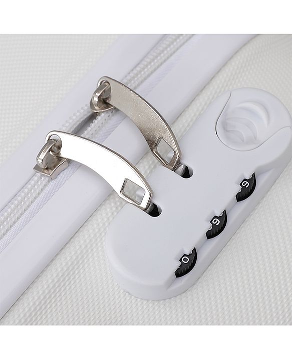 Pine Kids Trolley Luggage Bags White - 22 inch| Shock Resistant| Telescopic Handle| Water Resistant| Easy Zipper Closure| Durable Wheels| Number Lock