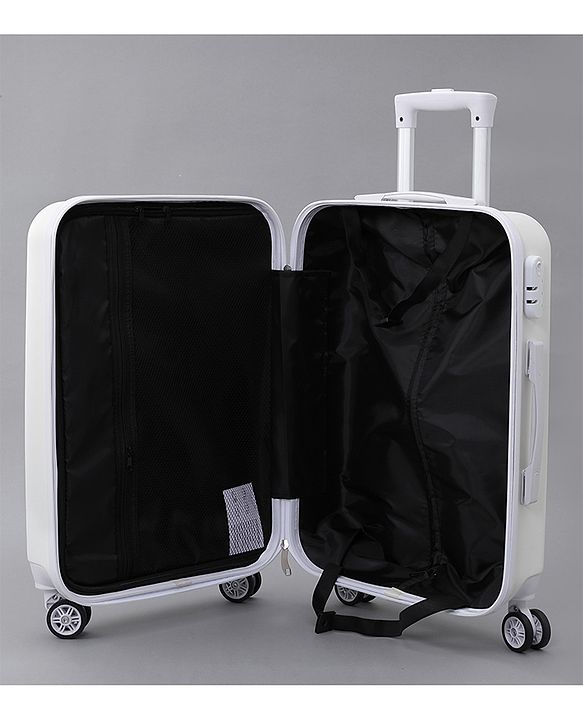 Pine Kids Trolley Luggage Bags White - 22 inch| Shock Resistant| Telescopic Handle| Water Resistant| Easy Zipper Closure| Durable Wheels| Number Lock