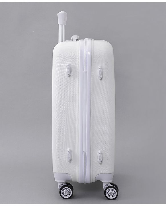 Pine Kids Trolley Luggage Bags White - 22 inch| Shock Resistant| Telescopic Handle| Water Resistant| Easy Zipper Closure| Durable Wheels| Number Lock