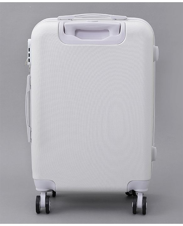 Pine Kids Trolley Luggage Bags White - 22 inch| Shock Resistant| Telescopic Handle| Water Resistant| Easy Zipper Closure| Durable Wheels| Number Lock