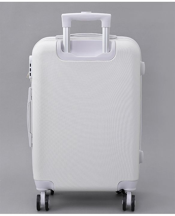 Pine Kids Trolley Luggage Bags White - 22 inch| Shock Resistant| Telescopic Handle| Water Resistant| Easy Zipper Closure| Durable Wheels| Number Lock