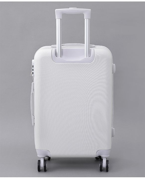 Pine Kids Trolley Luggage Bags White - 22 inch| Shock Resistant| Telescopic Handle| Water Resistant| Easy Zipper Closure| Durable Wheels| Number Lock
