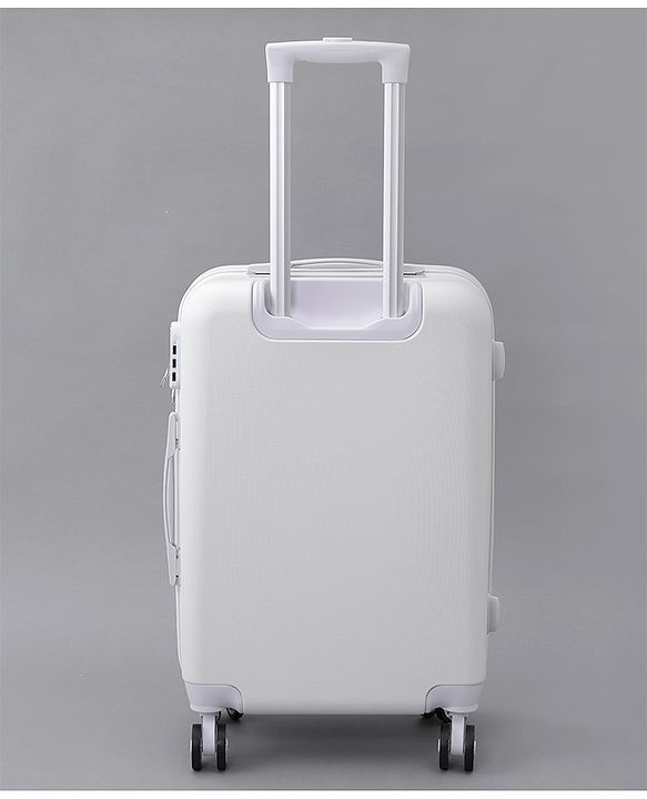 Pine Kids Trolley Luggage Bags White - 22 inch| Shock Resistant| Telescopic Handle| Water Resistant| Easy Zipper Closure| Durable Wheels| Number Lock