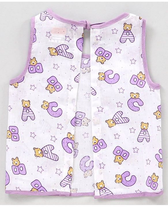 Babyhug 100% Cotton Sleeveless Jhablas Alphabets Print Pack of 3 - Multicolor