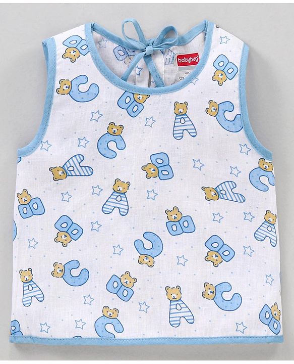 Babyhug 100% Cotton Sleeveless Jhablas Alphabets Print Pack of 3 - Multicolor