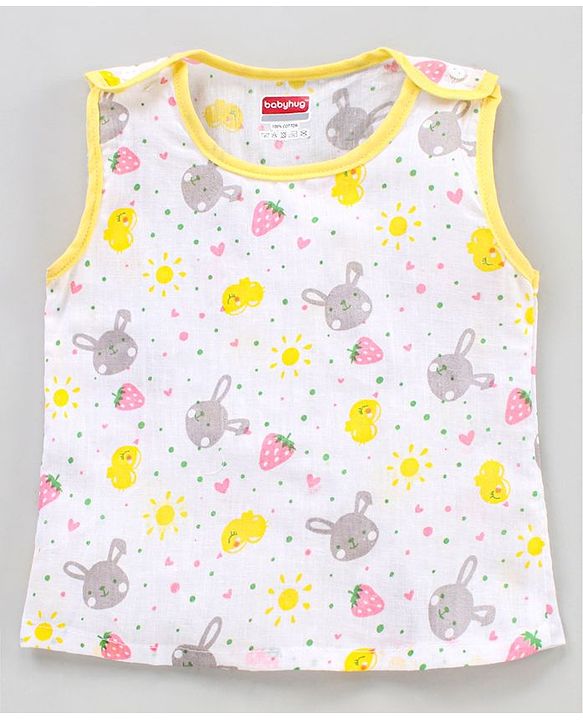 Babyhug 100% Cotton Jhabla & Bloomer Animal Print - Yellow