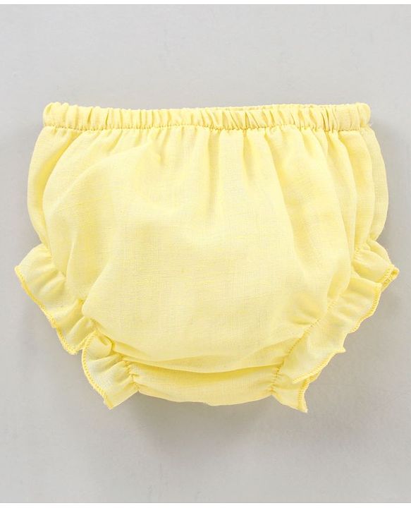 Babyhug 100% Cotton Jhabla & Bloomer Animal Print - Yellow
