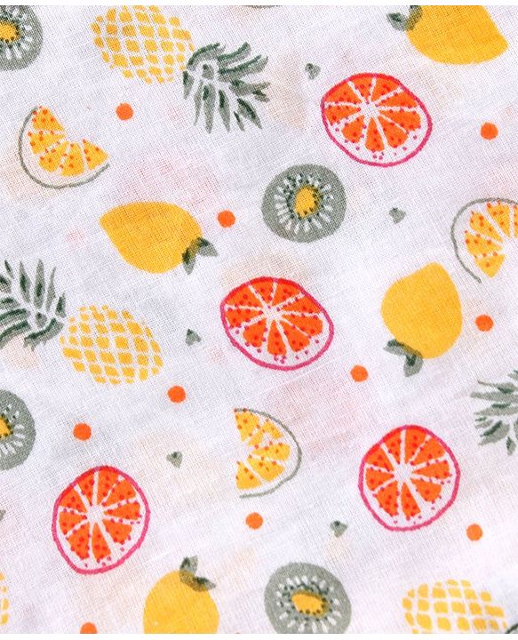 Babyhug 100% Cotton Fruit Printed Jhabla With Bloomer - Multicolour