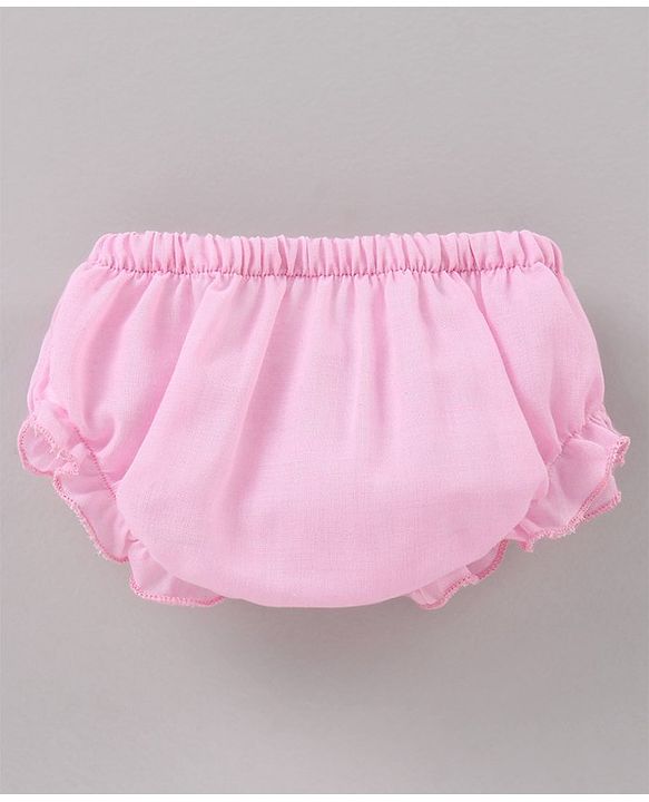 Babyhug 100% Cotton Vest With Bloomer Printed - Pink White