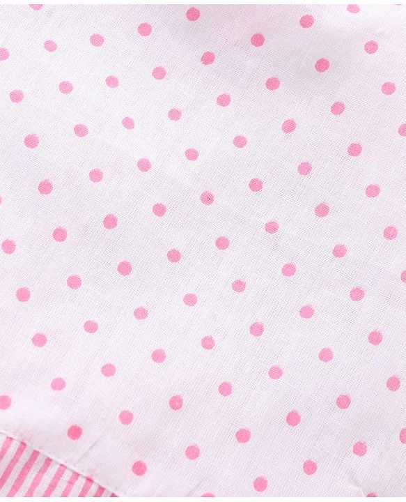 Babyhug 100% Cotton Vest With Bloomer Printed - Pink White