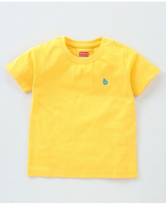 Babyhug Half Sleeves Solid T-Shirts Pack of 3 - Navy Blue Yellow