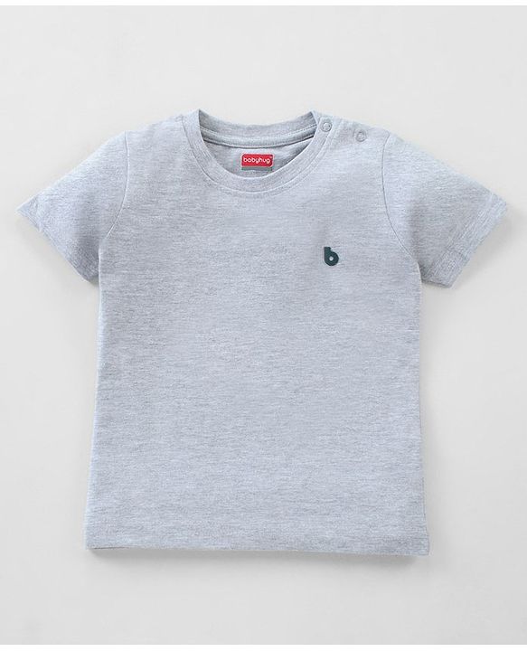 Babyhug Half Sleeves Solid T-Shirts Pack of 3 - Orange Grey Green