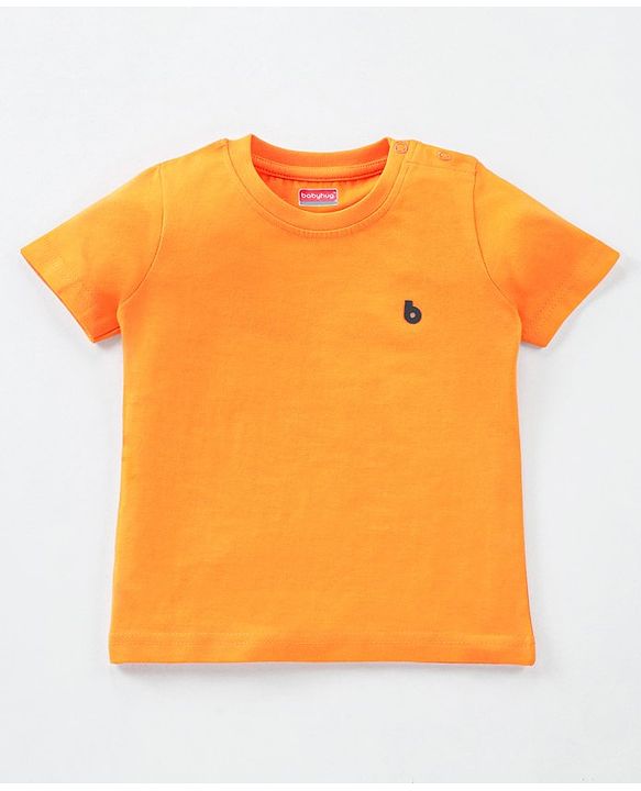 Babyhug Half Sleeves Solid T-Shirts Pack of 3 - Orange Grey Green