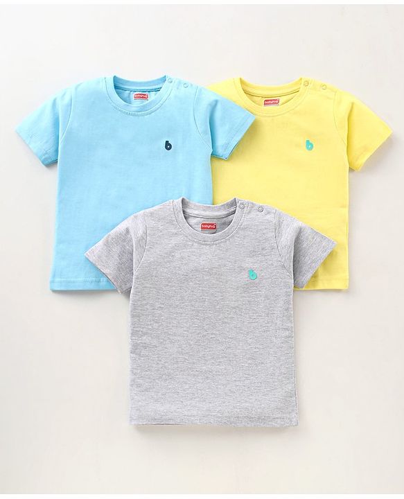 Babyhug Half Sleeves Solid T-Shirts Pack of 3 - Multicolor