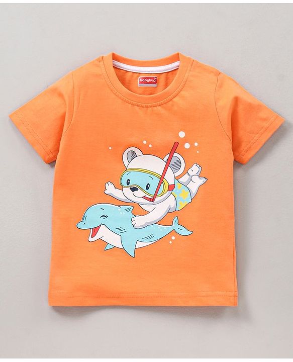 Babyhug Half Sleeves T Shirt Pack of 3 - Blue Orange Yellow
