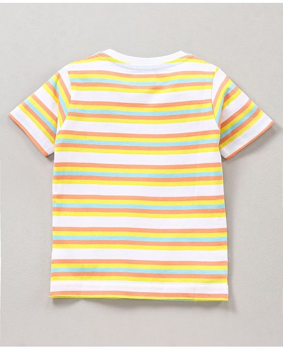 Babyhug Half Sleeves T Shirt Pack of 3 - Blue Orange Yellow