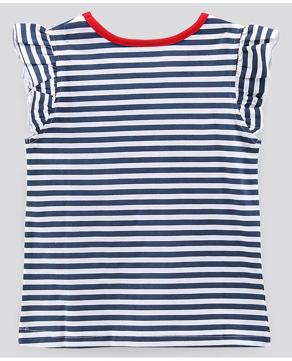 Pine Kids Short Sleeves Biowash Night Suit - Blue White