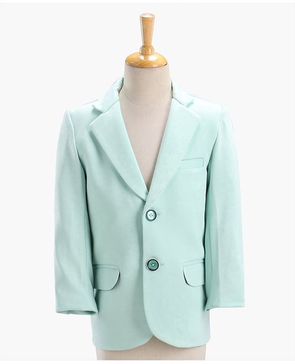 Babyhug Full Sleeves Party Suit With Bow Solid- Mint