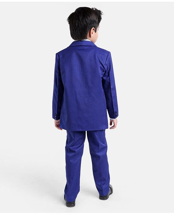 Babyhug Full Sleeves Solid Party Wear Suit - Navy