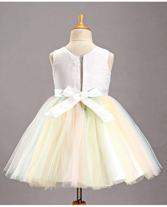 Babyhug Sleeveless Party Wear Tutu Frock Corsage Applique - Multicolor