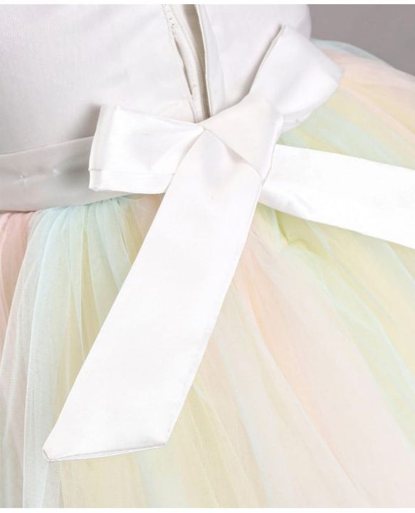Babyhug Sleeveless Party Wear Tutu Frock Corsage Applique - Multicolor