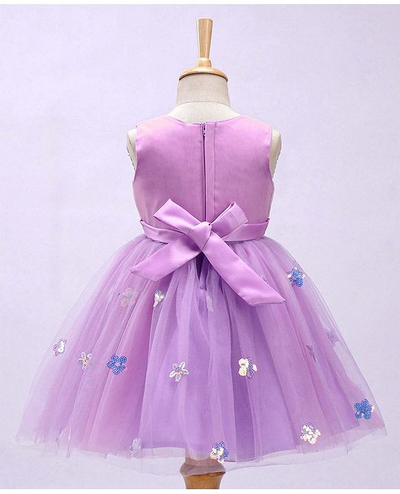 Babyhug Sleeveless Party Wear Tutu Frock Corsage & Sequin Applique - Lavender