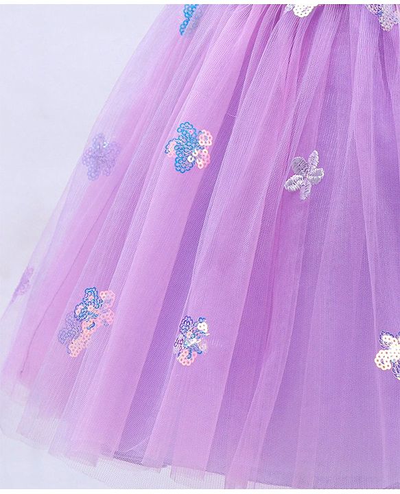 Babyhug Sleeveless Party Wear Tutu Frock Corsage & Sequin Applique - Lavender