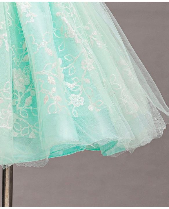 Babyhug Sleeveless Party Wear Frock With Corsage - Mint