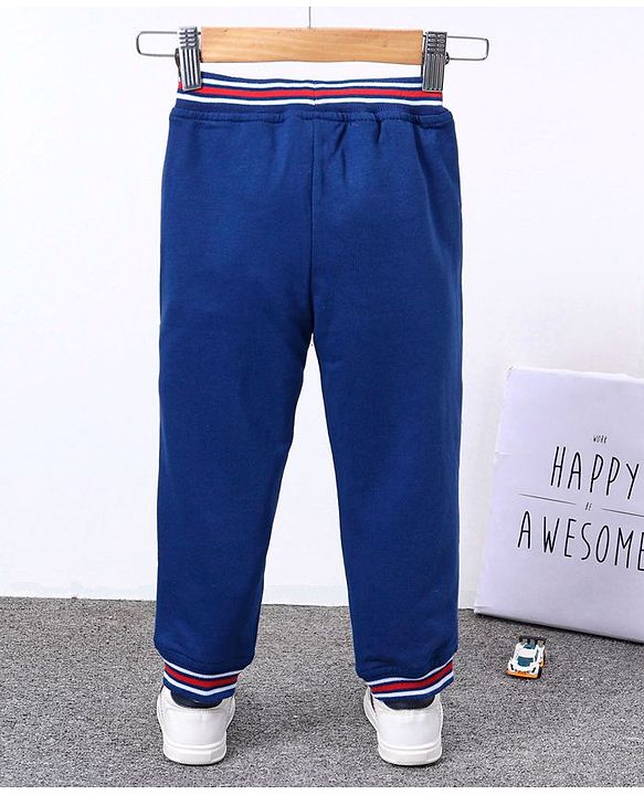 Babyhug Full Length Lounge Pants Text Print - Blue