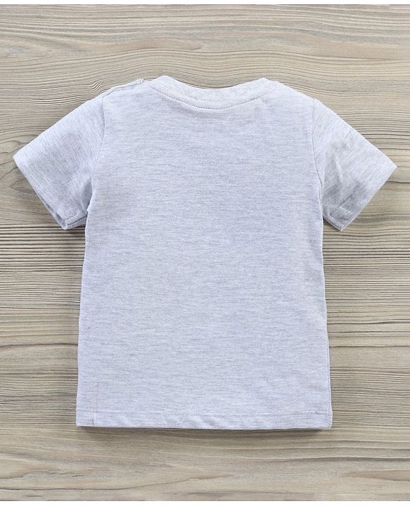 Babyhug Half Sleeves Tee & Shorts Car Print - Light Grey Navy Blue