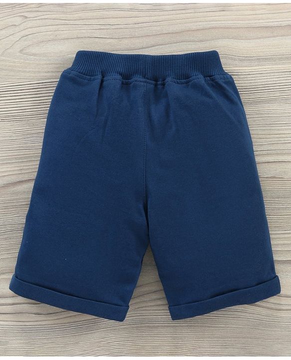 Babyhug Half Sleeves Tee & Shorts Car Print - Light Grey Navy Blue