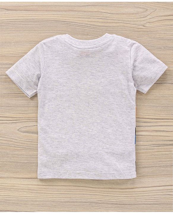 Babyhug Half Sleeves Knit T-Shirt & Shorts Set Animal & Text Print - Dark Blue White