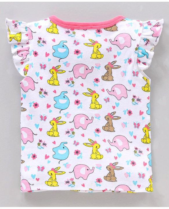 Babyhug Short Cap Sleeves 100 % Cotton Printed Vests Pack of 3 - Mutlicolor