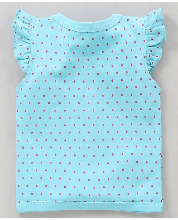 Babyhug 100% Cotton Half Flutter Sleeves Vests Flowers Print Pack of 3 - Pink Blue
