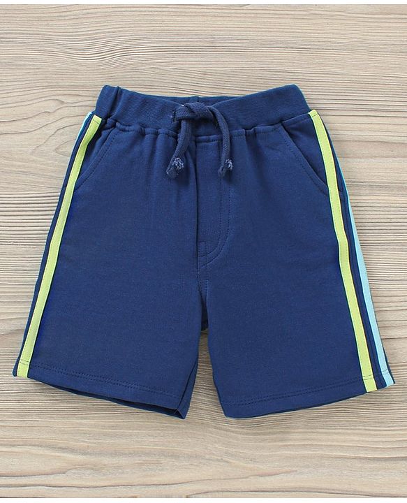Babyhug Cotton Half Sleeves T-Shirt and Knee Length Short Fruit Print - Blue